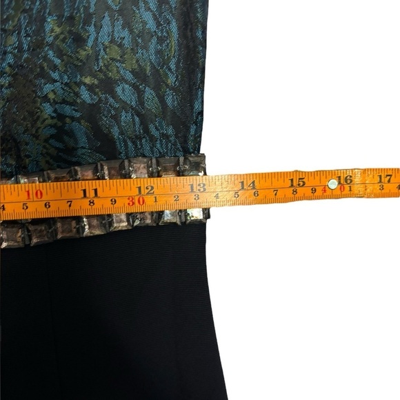 Bianca Niro Elegant Black Multi-print Jewel Embellished Sleeveless Dress Size P - Picture 10 of 12